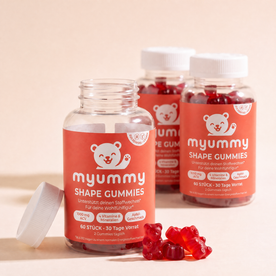 Drei myummy Shape Gummies Dosen